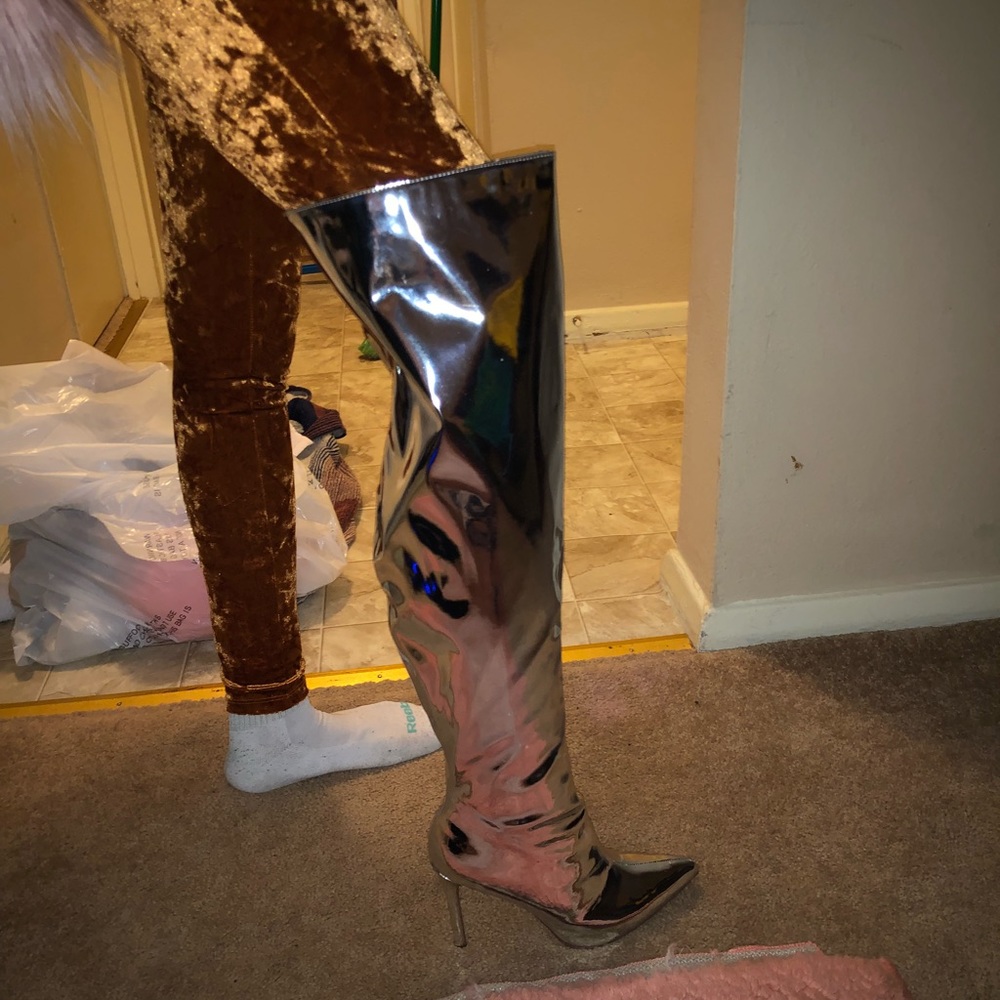 Metallic Calf Boots